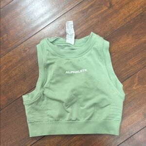 Alphalete Green High Neck Sports Bra